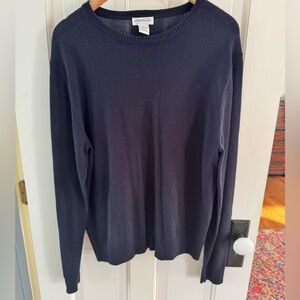 Barneys New York Navy Blue Wool Crewneck Sweater SZ XL
